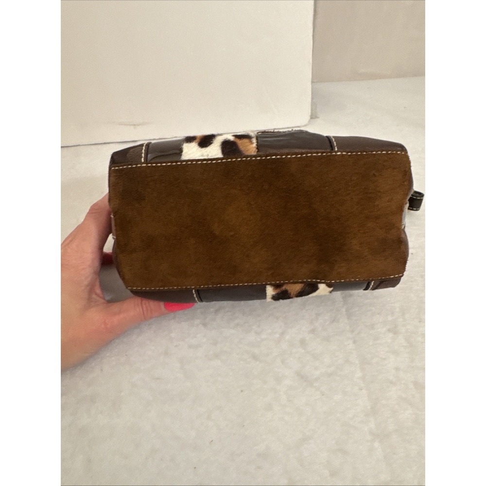 Y2K Coach Patchwork Bag Mini Baguette Brown Purple Gold Animal Print Logo Print - Picture 5 of 10